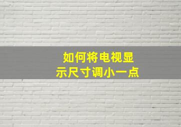 如何将电视显示尺寸调小一点