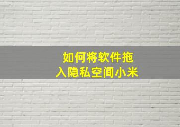 如何将软件拖入隐私空间小米