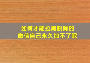 如何才能拉黑删除的微信自己永久加不了呢