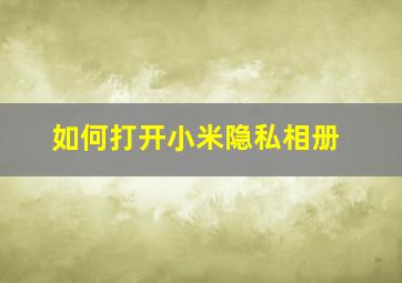 如何打开小米隐私相册