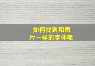 如何找到和图片一样的字体呢