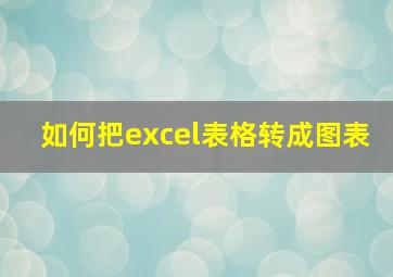 如何把excel表格转成图表