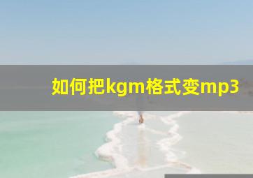 如何把kgm格式变mp3