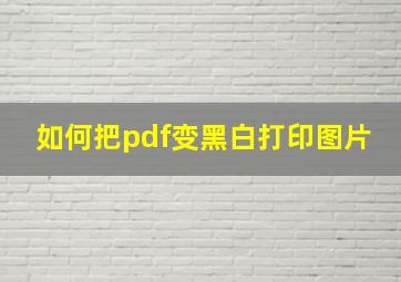 如何把pdf变黑白打印图片