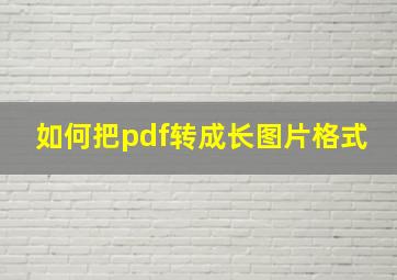 如何把pdf转成长图片格式