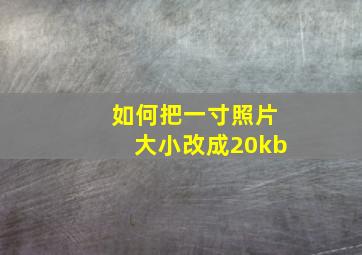 如何把一寸照片大小改成20kb