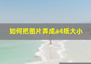 如何把图片弄成a4纸大小