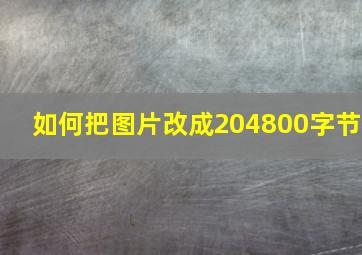 如何把图片改成204800字节