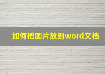 如何把图片放到word文档