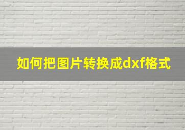 如何把图片转换成dxf格式