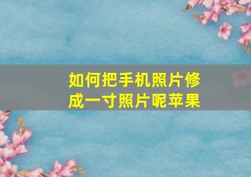 如何把手机照片修成一寸照片呢苹果