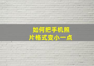 如何把手机照片格式变小一点