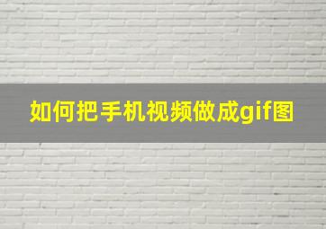 如何把手机视频做成gif图