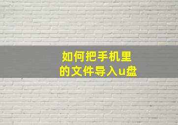 如何把手机里的文件导入u盘