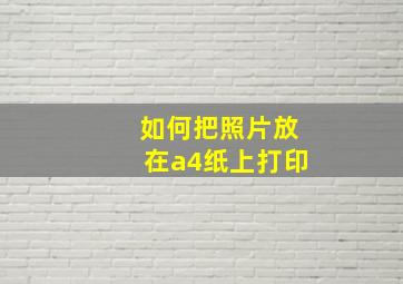 如何把照片放在a4纸上打印