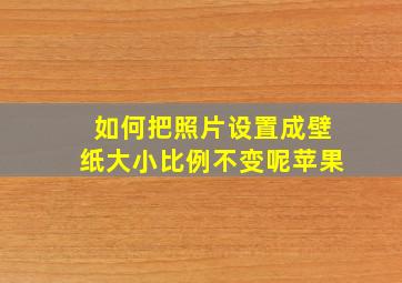 如何把照片设置成壁纸大小比例不变呢苹果