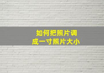 如何把照片调成一寸照片大小