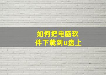 如何把电脑软件下载到u盘上