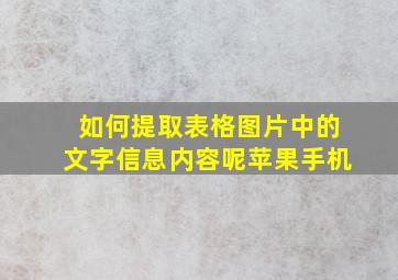 如何提取表格图片中的文字信息内容呢苹果手机