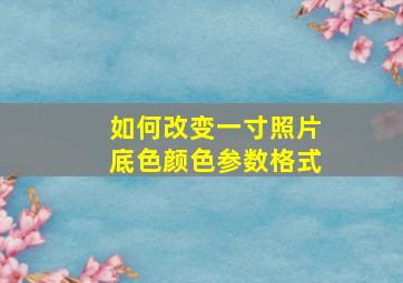 如何改变一寸照片底色颜色参数格式