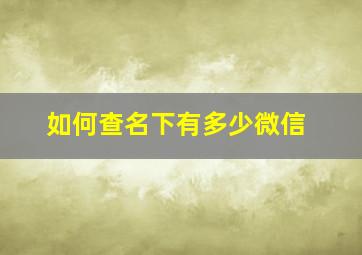 如何查名下有多少微信