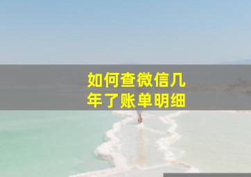 如何查微信几年了账单明细