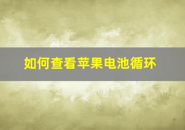 如何查看苹果电池循环