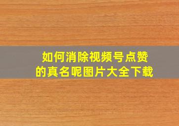 如何消除视频号点赞的真名呢图片大全下载