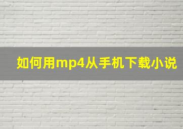 如何用mp4从手机下载小说