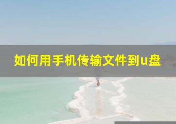 如何用手机传输文件到u盘