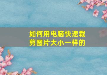 如何用电脑快速裁剪图片大小一样的