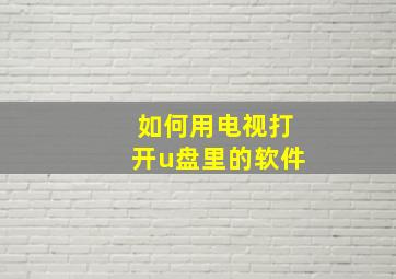 如何用电视打开u盘里的软件