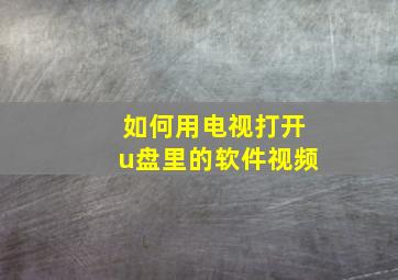 如何用电视打开u盘里的软件视频