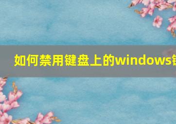 如何禁用键盘上的windows键