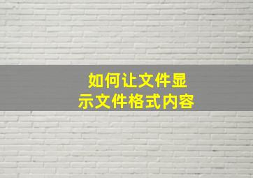 如何让文件显示文件格式内容