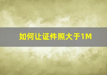 如何让证件照大于1M