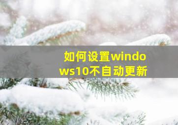 如何设置windows10不自动更新