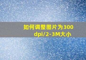 如何调整图片为300dpi/2-3M大小