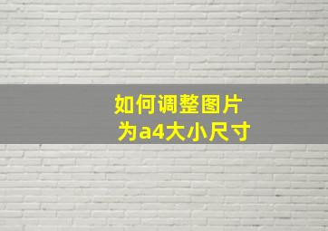 如何调整图片为a4大小尺寸