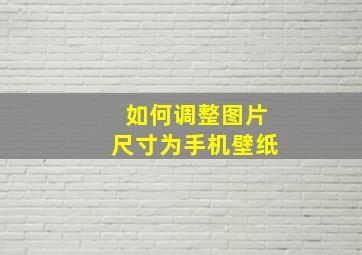 如何调整图片尺寸为手机壁纸