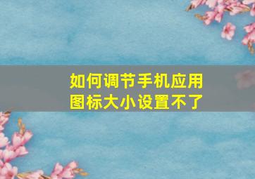 如何调节手机应用图标大小设置不了