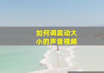 如何调震动大小的声音视频