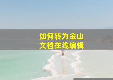 如何转为金山文档在线编辑