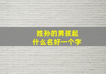 姓孙的男孩起什么名好一个字