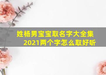 姓杨男宝宝取名字大全集2021两个字怎么取好听