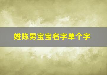 姓陈男宝宝名字单个字