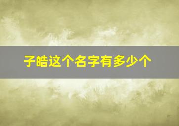 子皓这个名字有多少个