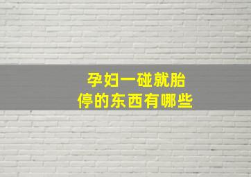 孕妇一碰就胎停的东西有哪些