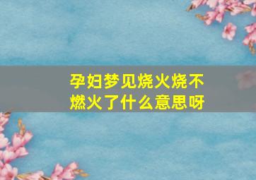 孕妇梦见烧火烧不燃火了什么意思呀