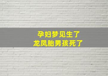 孕妇梦见生了龙凤胎男孩死了